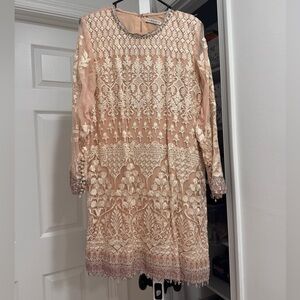 Elegant Lace Embroidered Dress